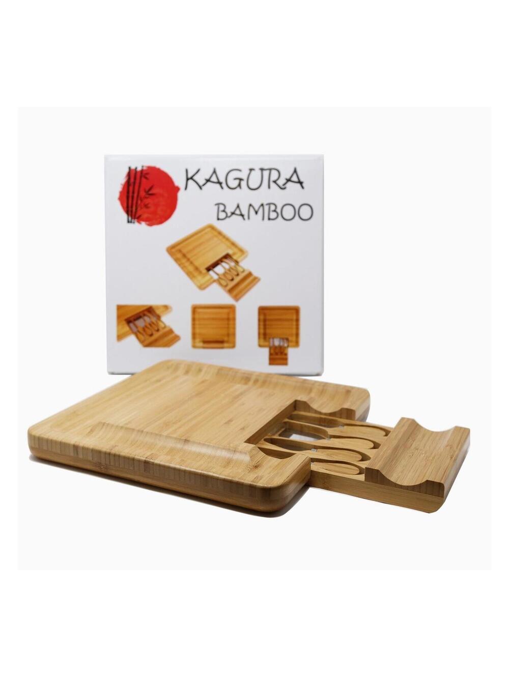 Bamboo Cheese Cutting Board Knife Gift Set Wooden Charcuterie Meat Serving Tray